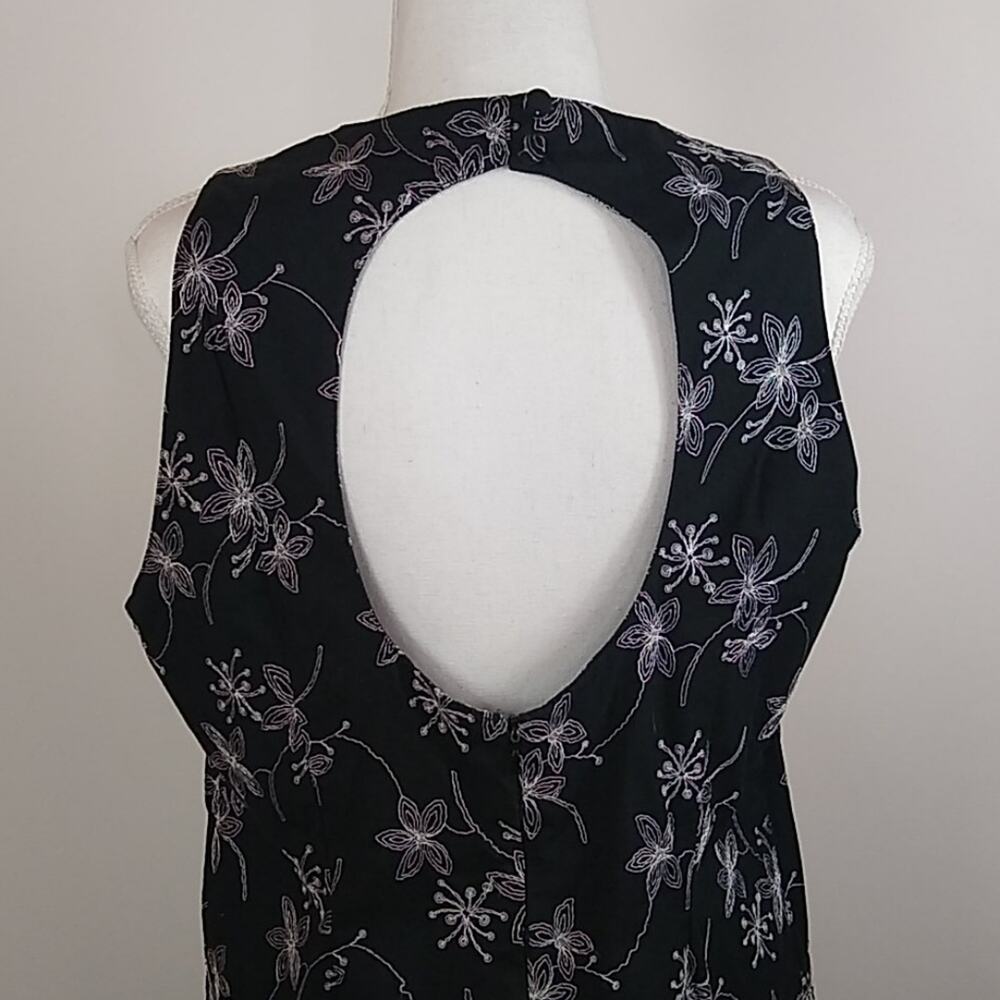 Barbara Lesser Floral Embroidered Sheath Dress Lg - Picture 5 of 9